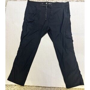 Prana Stretch Zion II Pants Mens 42x30 Black Slim Fit Convertible Cargo Roll Up